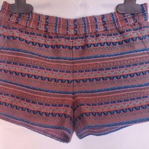 J. Crew Womens Size 2 Bright Jaquard Boardwalk Pull On Elastic Waist Shorts Boho